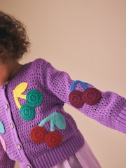 Violet - Cherry Crochet Cardigan (3mths-7yrs) - Imaginea 4 din 10