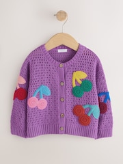 Violet - Cherry Crochet Cardigan (3mths-7yrs) - Imaginea 5 din 10