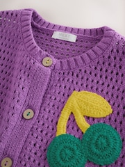 Violet - Cherry Crochet Cardigan (3mths-7yrs) - Imaginea 7 din 10