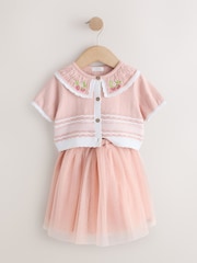 粉色 - Knitted Top And Mesh Skirt Set (3mths-10yrs) - 圖片 5，共 8