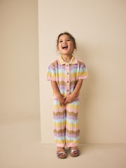 Dungi multicolore - Set de cămașă și pantaloni tricotate (3luni-10ani) - Imaginea 1 din 9