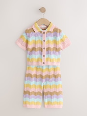 Dungi multicolore - Set de cămașă și pantaloni tricotate (3luni-10ani) - Imaginea 5 din 9