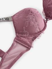 Victoria's Secret Purple Vapor Add 2 Cups Push Up Bombshell Lace Shine Strap Bra - Image 2 of 4