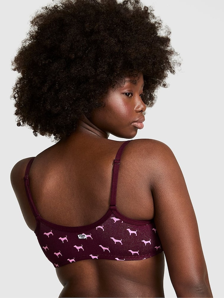 Victoria's Secret PINK Purple Rose Bralette Scoop Bralette - Image 2 of 3 Victoria's Secret PINK Purple Rose Bralette Scoop Bralette - Image 2 of 3