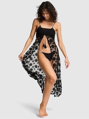 Victoria's Secret PINK Black Flyaway Coverup Maxi Dress - Image 1 of 3
