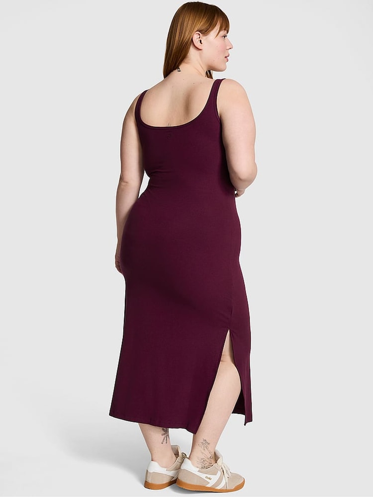Victoria's Secret PINK Purple Rose Ribbed Midi Dress - Image 2 of 3
