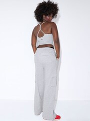 Victoria's Secret PINK Medium Heather Grey Wide Leg Cargo Joggers - Image 2 of 2