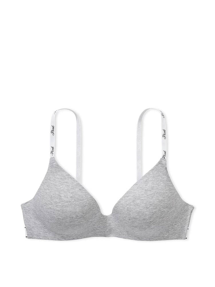 Victoria's Secret PINK Medium Heather Grey Lightly Lined Non Wired Bra - Image 3 of 3 Victoria's Secret PINK Medium Heather Grey Lightly Lined Non Wired Bra - Image 3 of 3