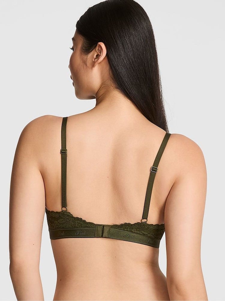 Victoria's Secret PINK Olive Green Lightly Lined Balcony Bra - Image 2 of 4 Victoria's Secret PINK Olive Green Lightly Lined Balcony Bra - Image 2 of 4