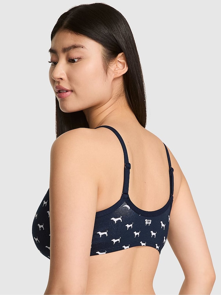 Victoria's Secret PINK Noir Navy Blue Bralette Scoop Bralette - Image 2 of 3 Victoria's Secret PINK Noir Navy Blue Bralette Scoop Bralette - Image 2 of 3