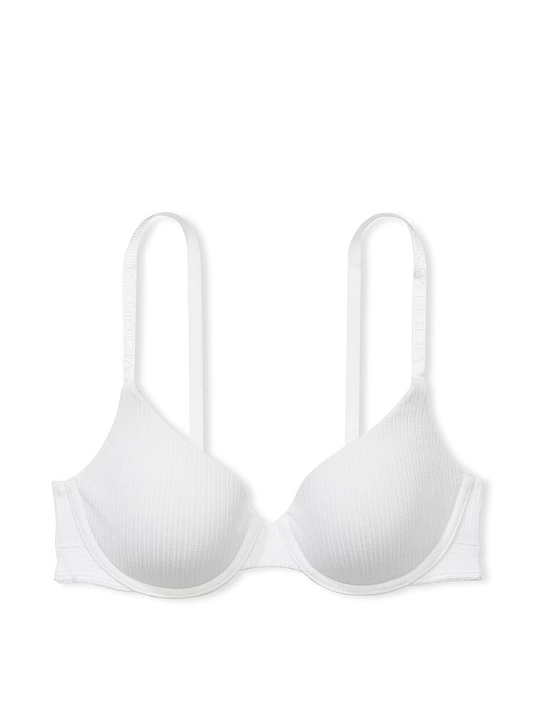 Victoria's Secret White Strap Lightly Lined Demi Pointelle Logo Bra - Image 3 of 3 Victoria's Secret White Strap Lightly Lined Demi Pointelle Logo Bra - Image 3 of 3