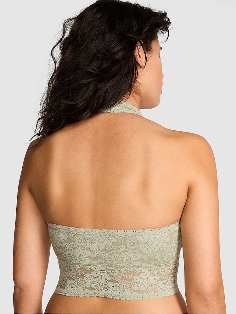 Victoria's Secret PINK Green Garden Lace Halter Top - Image 2 of 4