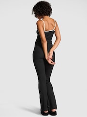 Victoria's Secret PINK Black Ribbed Pyjama Set - Image 2 of 3