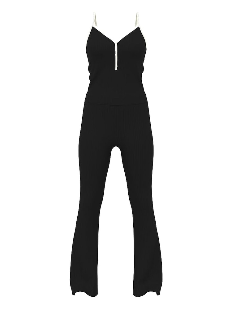 Victoria's Secret PINK Black Ribbed Pyjama Set - Image 3 of 3