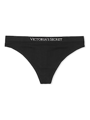 Victoria's Secret Black Thong 4 Pack Logo Knickers - Image 4 of 4
