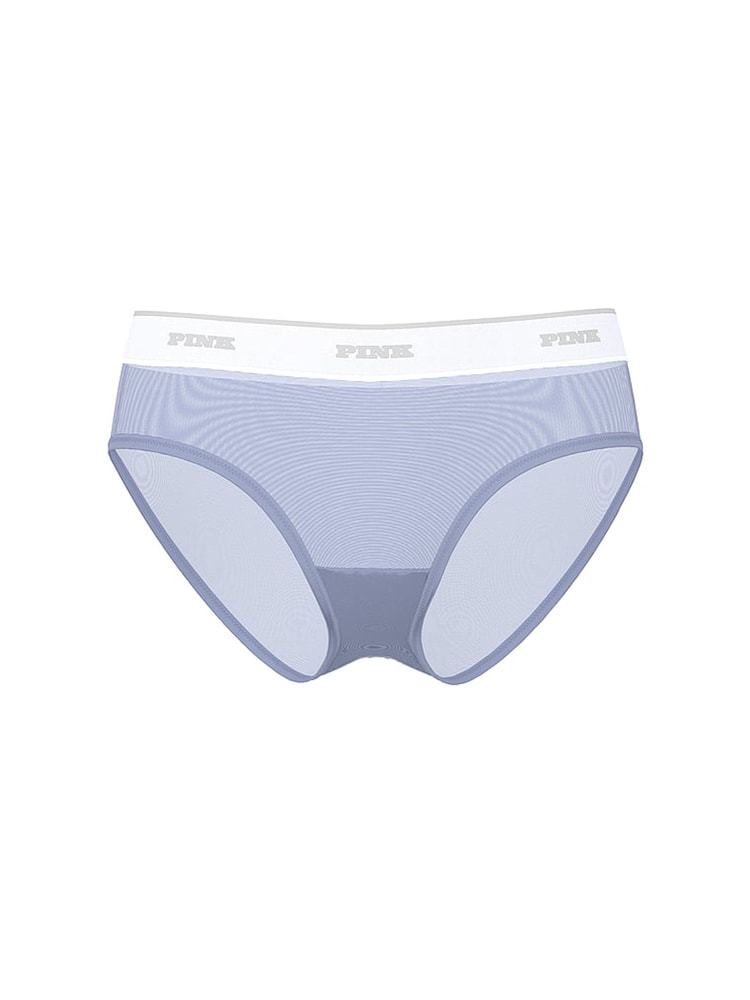 Victoria's Secret PINK Dusty Iris Blue Hipster Logo Mesh Knickers - Image 3 of 3 Victoria's Secret PINK Dusty Iris Blue Hipster Logo Mesh Knickers - Image 3 of 3