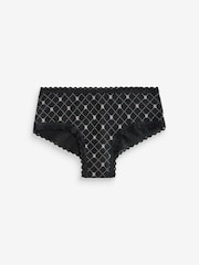 Victoria's Secret White/Pink/Black/Grey Cheeky 7 Pack Lace Trim Knickers - Image 11 of 12
