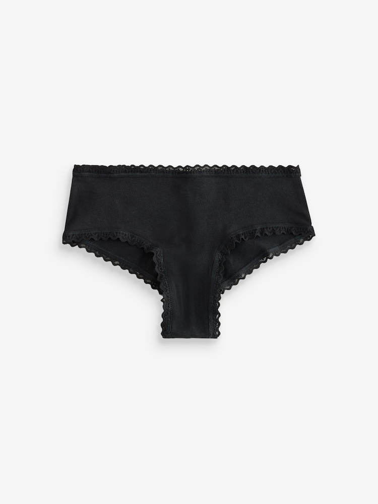 Victoria's Secret White/Pink/Black/Grey Cheeky 7 Pack Lace Trim Knickers - Image 12 of 12