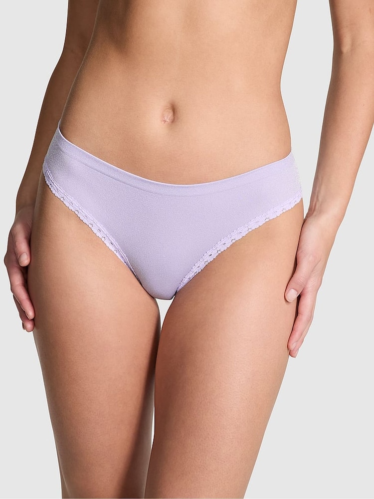 Victoria's Secret PINK Purple Cloud Bikini Seamless Scoop Thong Knickers - Image 1 of 3