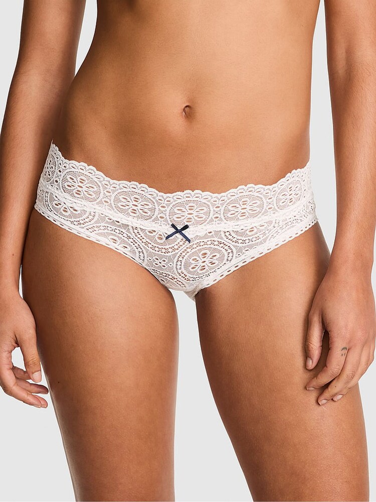 Victoria's Secret PINK Coconut White Hipster Eyelet Lace Knickers - Image 1 of 3