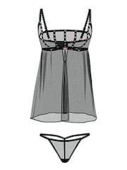 Victoria's Secret Dark Blossom Black Embroidery Babydoll Set - Image 3 of 3