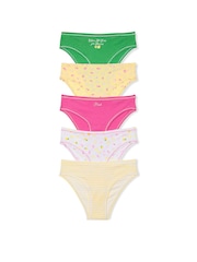 Victoria's Secret PINK Yellow/Pink/White/Green Cheeky Knickers 5 Pack - Image 1 of 1