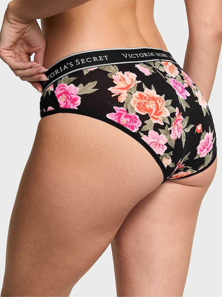 Victoria's Secret Black Floral Hipster Logo Knickers - Image 2 of 3 Victoria's Secret Black Floral Hipster Logo Knickers - Image 2 of 3