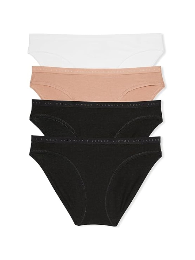 Victoria's Secret Black/White/Nude Bikini Logo 4 Pack Knickers - Image 2 of 8 Victoria's Secret Black/White/Nude Bikini Logo 4 Pack Knickers - Image 2 of 8