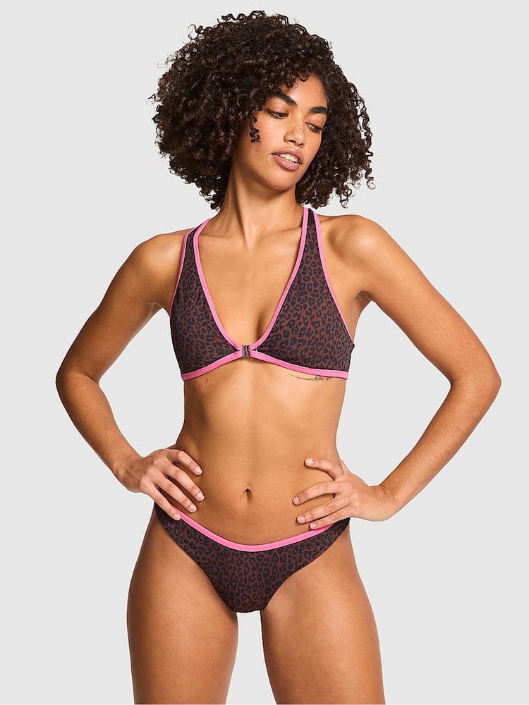 Victoria's Secret PINK Brown Leopard Brazilian Bikini Bottoms - Image 1 of 4
