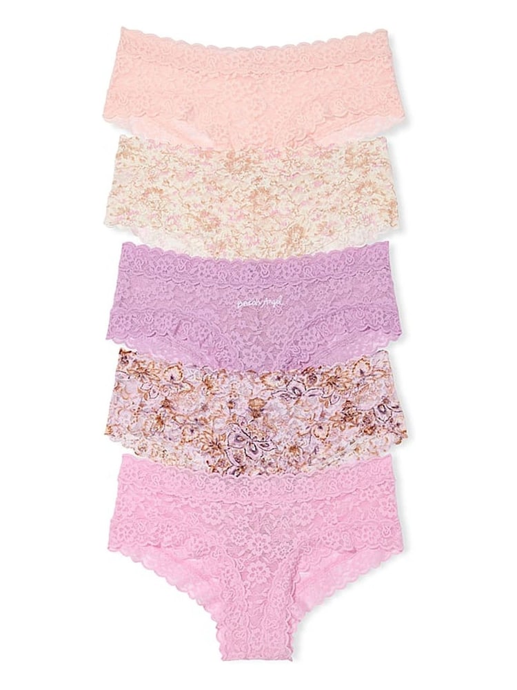 Victoria's Secret Pink/Purple Cheeky 5 Pack Knickers - Image 1 of 1