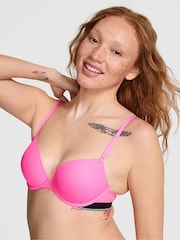 Victoria's Secret PINK Radiant Rose Pink Super Push Up Mesh Bra - Image 1 of 3