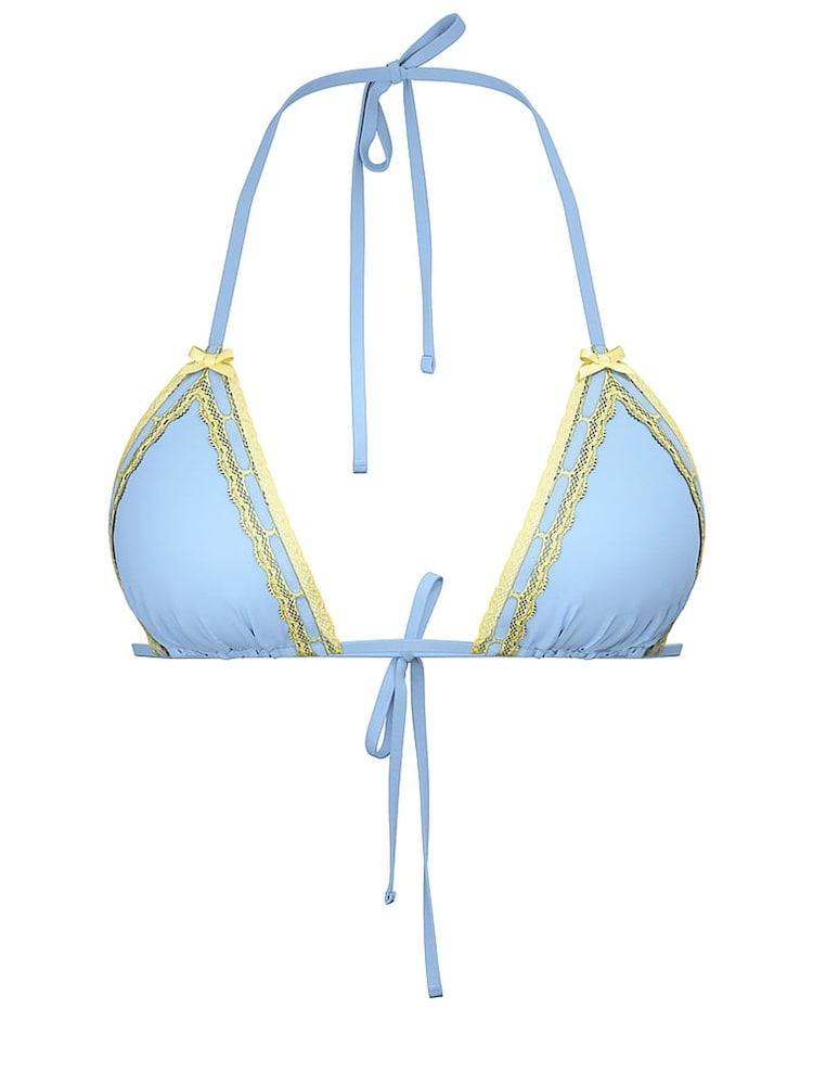 Victoria's Secret PINK Smooth Sailing Blue Triangle Bikini Top - Image 3 of 3 Victoria's Secret PINK Smooth Sailing Blue Triangle Bikini Top - Image 3 of 3