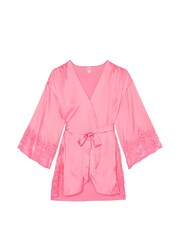 Victoria's Secret Pink Hope Satin Lace Trim Robe - Image 3 of 3