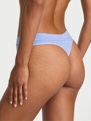 Victoria's Secret Heather Cornflower Blue Thong Cotton Logo Knickers - Image 2 of 2