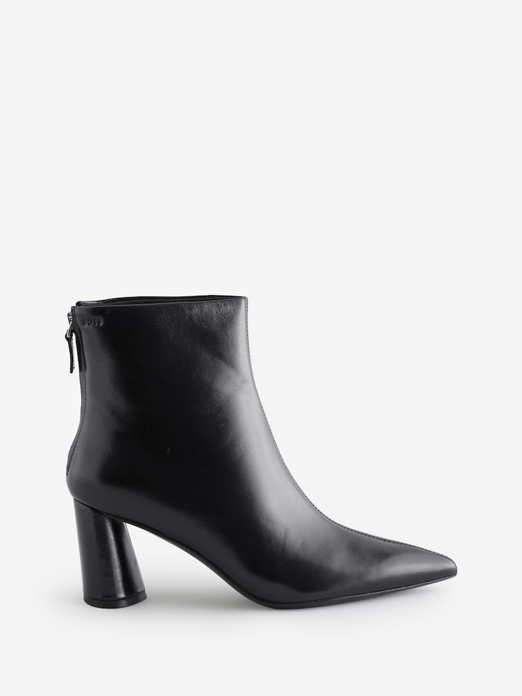 BOSS Black Gracey Leather Heeled Ankle Boots - Image 1 of 1