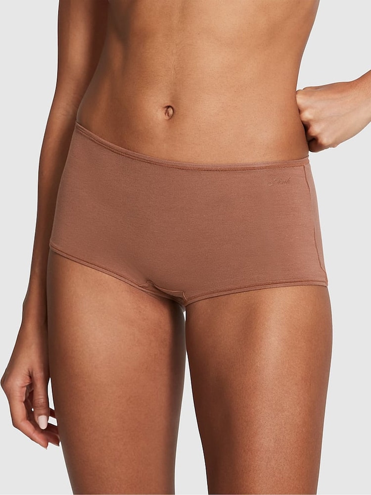 Victoria's Secret PINK Caramel Nude Short Cotton Knickers - Image 1 of 3