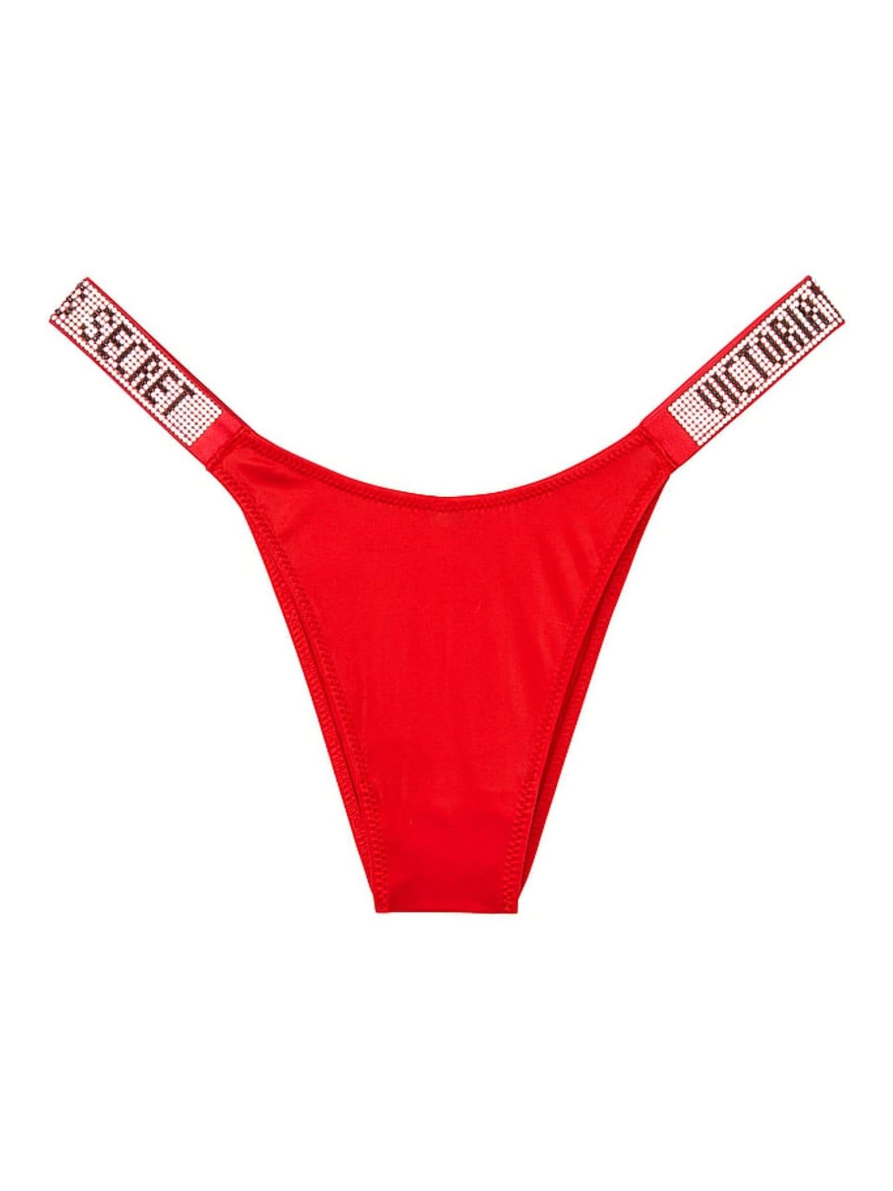 Victoria's Secret Red Brazilian Shine Strap Knickers