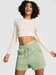 Victoria's Secret PINK Green Fleece Shorts - Image 1 of 2