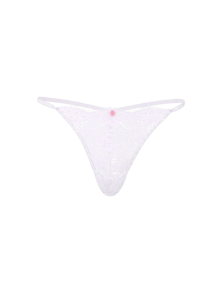 Victoria's Secret Feather Blue G String Twinkle Strap Lace Knickers - Image 3 of 3 Victoria's Secret Feather Blue G String Twinkle Strap Lace Knickers - Image 3 of 3