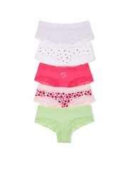 Victoria's Secret PINK Purple/White/Pink/Green Cotton Knickers 5 Pack - Image 1 of 1