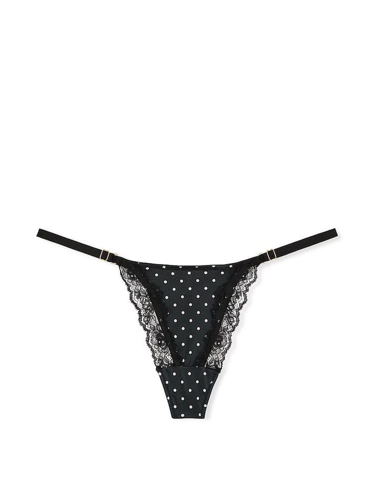 Victoria's Secret Black Dot Lace Trim Knickers - Image 3 of 3