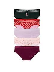 Victoria's Secret Black/Red/Pink/Purple Hipster 5 Pack Logo Knickers - Image 1 of 3