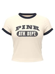 Victoria's Secret PINK White Shell Retro T-Shirt - Image 3 of 4
