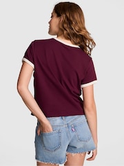 Victoria's Secret PINK Purple Rose Retro T-Shirt - Image 2 of 3