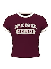 Victoria's Secret PINK Purple Rose Retro T-Shirt - Image 3 of 3