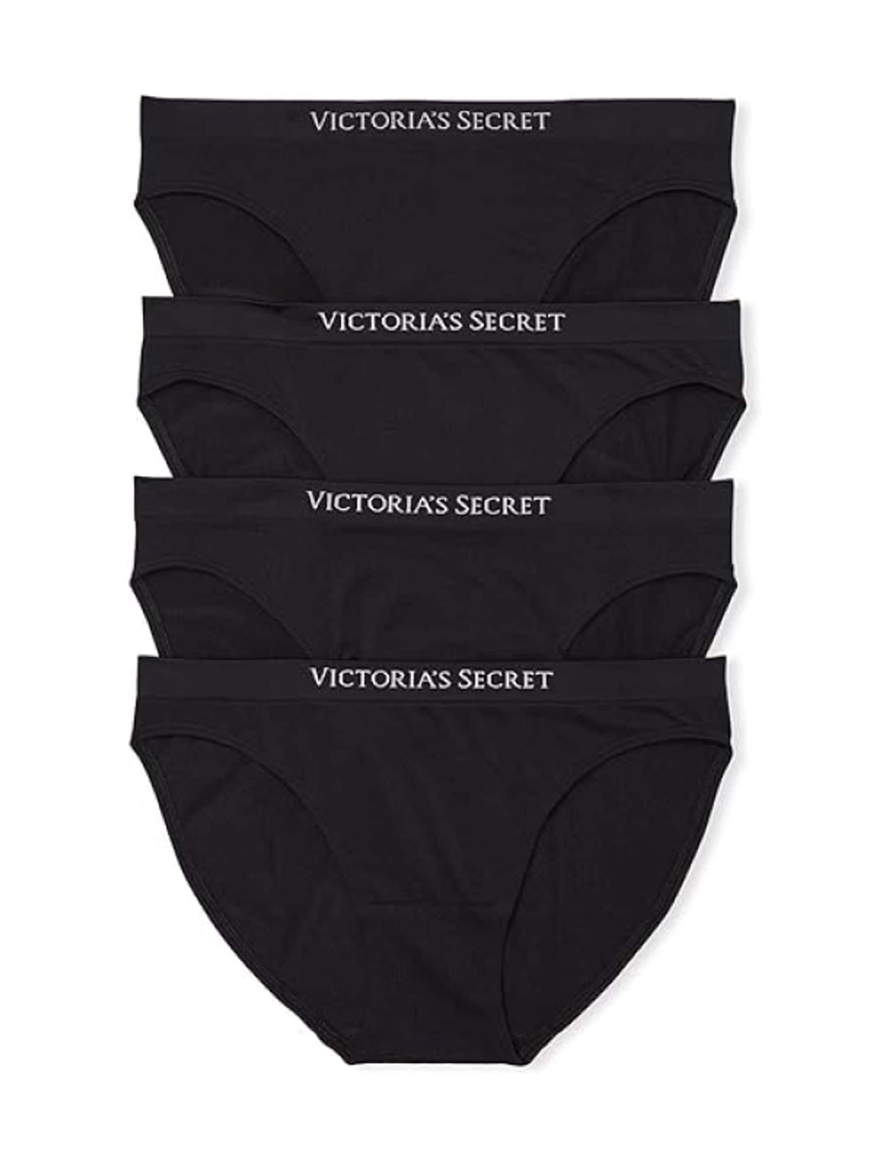 Victoria's Secret Black Bikini 4 Pack Logo Knickers