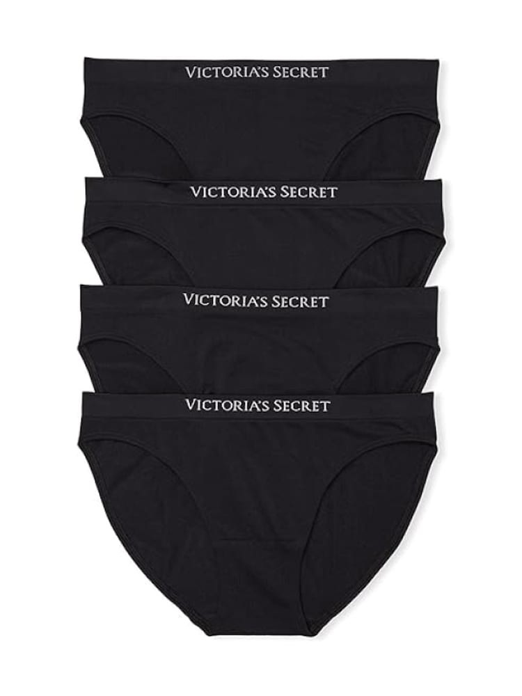 Victoria's Secret Black Bikini 4 Pack Logo Knickers - Image 1 of 8