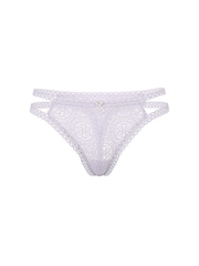 Victoria's Secret PINK Purple Whisper Double Strap Thong Eyelet Lace Knickers - Image 3 of 3