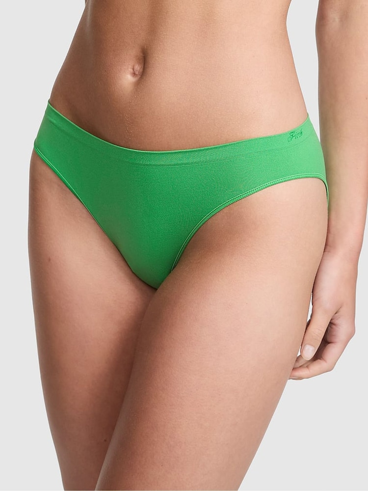 Victoria's Secret PINK Wild Green Bikini Seamless Scoop Thong Knickers - Image 1 of 3