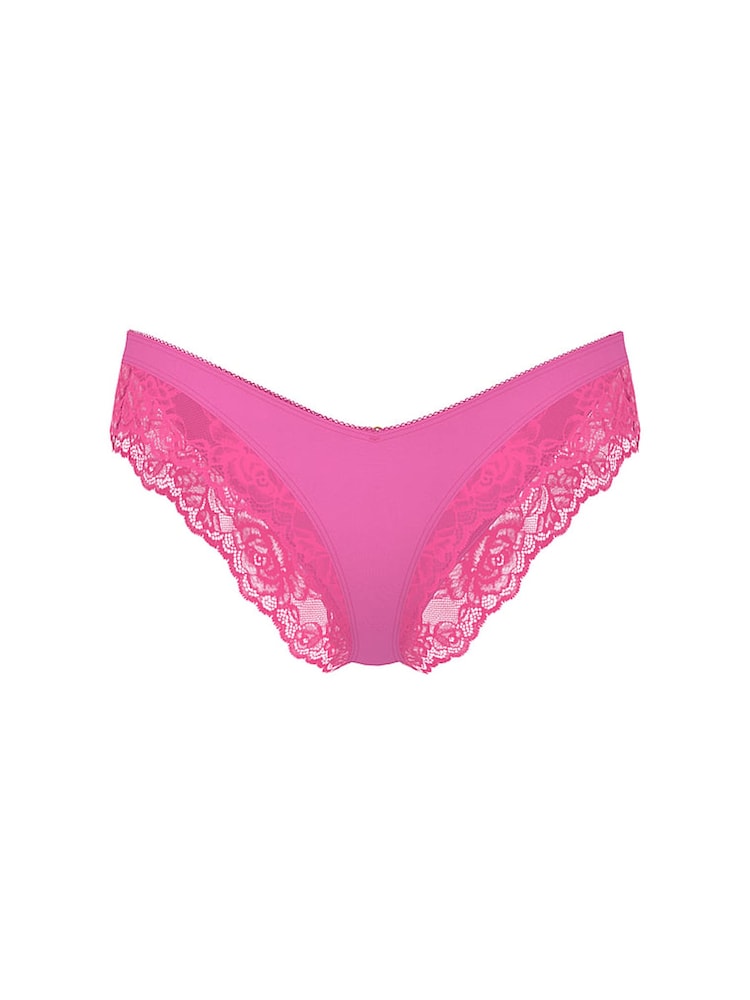 Victoria's Secret Ultra Pink Cheeky Rose Lace Trim Knickers - Image 3 of 3 Victoria's Secret Ultra Pink Cheeky Rose Lace Trim Knickers - Image 3 of 3